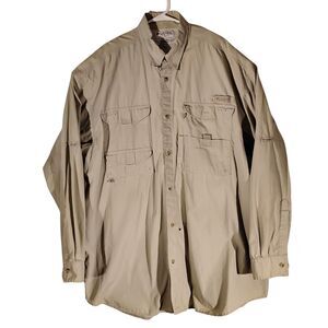 Columbia PFG shirt mens 2XLT 2XL XXL TALL beige long sleeve performance fishing